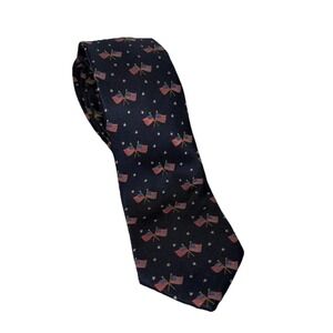 AMERICAN LIFESTYLE Men's Necktie American Flag Blue Red EUC